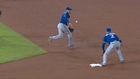 Tulo flicks his wrist on a double play