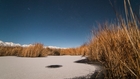 Frozen Owens River under the Sierra Nevada