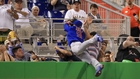 Baez dives, flips and sticks the landing... in the stands
