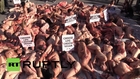 UK: Londoners show NAKED FLESH for animal rights *EXPLICIT*