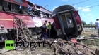 Bulgaria: Watch a T-72 tank fail to pull a train wreck away