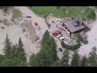 Maltempo, bomba d'acqua a Cortina: immagini dall'alto -1- (07.08.17)