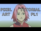 Minecraft Pixel Art Tutorial - Sakura Haruno Naruto Shippuden Part 1