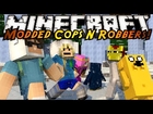 Minecraft Mini-Game : MODDED COPS N ROBBERS! ADVENTURE TIME!