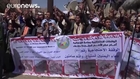 Yemenis protest after airstrikes kill over 140 at funeral