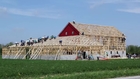 Amish Community Spirit Shines Through in Unique Barn Raising Footage