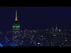 Live Satellite News - Empire State Building Lights up in the Mexico Flag Colors