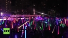 USA: May the force be with you! Star Wars fans hold mass lightsabre battle in LA