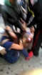Topless body-painted lady in NY's Times Square turns ratchet and engages in a street brawl that shocks passing tourists