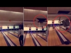 Guy Smashes Bowling Ball Through Ceiling !!
