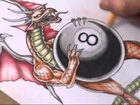 Drawing an Eight Ball Tattoo Design   Fierce Dragon Holding it