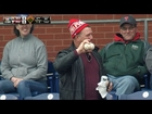 One lucky fan collects two foul balls