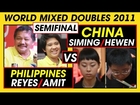 Reyes / Amit (PHI) - Chen 陈思明 / Li 李赫文 (CHN) ● SEMIFINAL ● World Mixed Doubles 2011