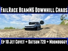 FailRace BeamNG Downhill Chaos Ep10 Jet Covet + Datsun 720 + Moonbuggy