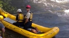 Rescuing a dog from the bed of a submerged truck