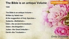Emily Dickinson - The Bible is an antique Volume