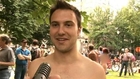 Naked cyclists demand free public transport