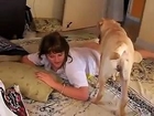 Dog humping girl!