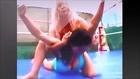 Camel clutch, headLock backbreaker, figure 4 ankle Lock, arm bar American females wrestling