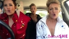 3 cute Girls Lip Dub Songs From The Past In Their Car