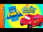 SuperHero SpongeBob Drives Lightning McQueen Disney Car! [Hero] [Lego Minifigure]